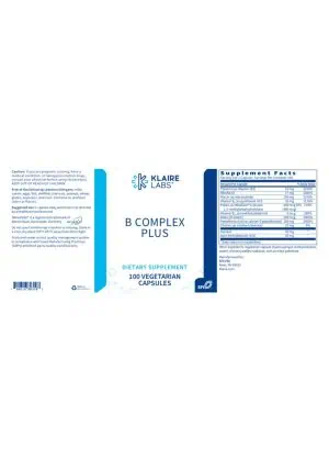 Klaire Labs B Complex Plus — B vitamins, energy support - Back