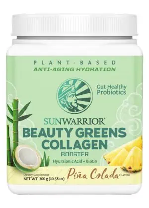 Sunwarrior Beauty Greens Collagen Booster Pina Colada - plant-based collagen, anti-aging hydration