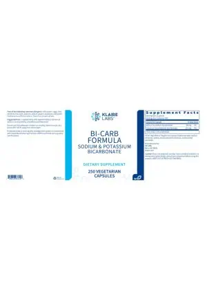 Klaire Labs Bi-Carb Formula — Sodium & Potassium Bicarbonate - Back