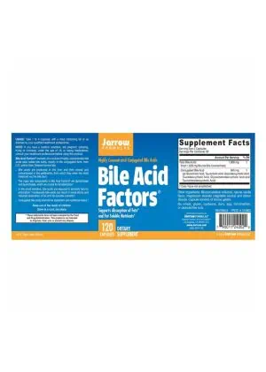 Jarrow Formulas Bile Acid Factors -- bile acids, fat absorption - Back