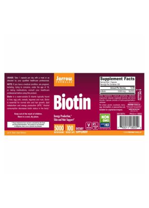 Jarrow Formulas Biotin 5000mcg -- biotin supplement, hair support - Back