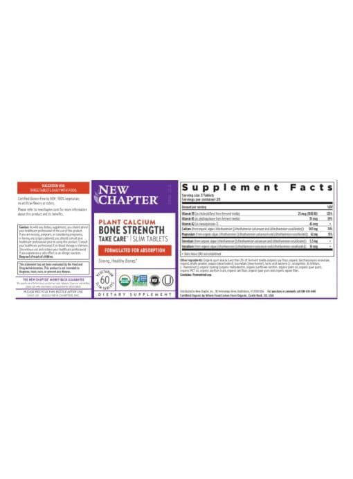 New Chapter Bone Strength Take Care(TM) -- organic calcium, bone support - Back