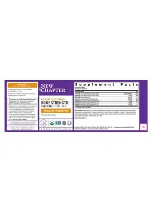 New Chapter Bone Strength Take Care(TM) Tiny Tabs -- plant calcium, bone health - Back