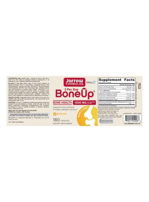 Jarrow Formulas Bone-Up Three Per Day -- bone health, calcium support - Back