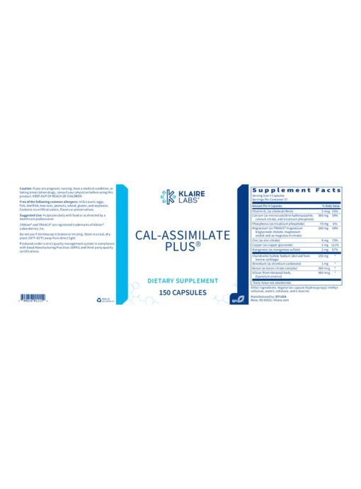Klaire Labs Cal-Assimilate Plus® — Calcium Supplement, Bone Health - Back