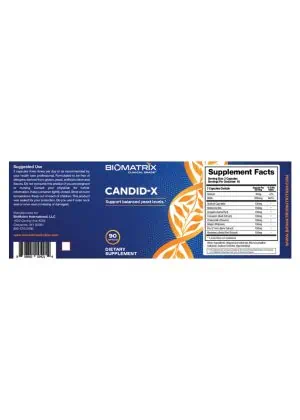 Biomatrix Candid-X -- balanced yeast levels, digestive health - Back