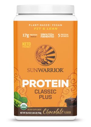 Sunwarrior Classic Plus Protein Chocolate -- plant-based protein, superfood blend