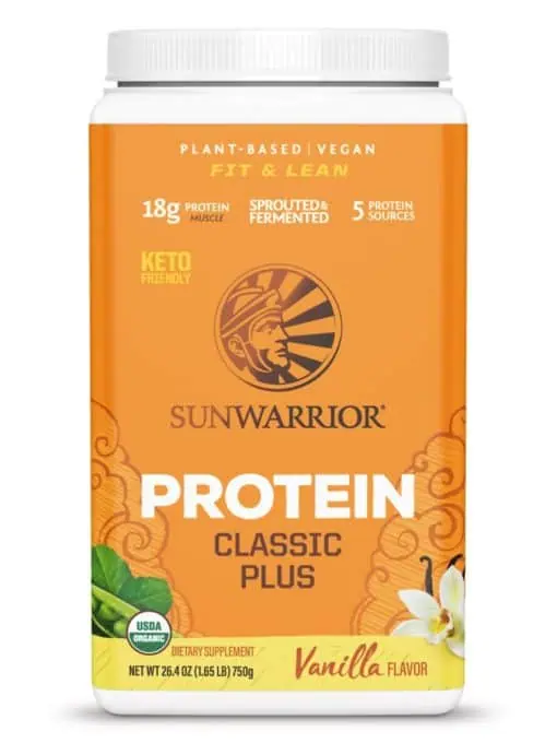 Sunwarrior Classic Plus Vanilla -- plant-based protein, superfood blend