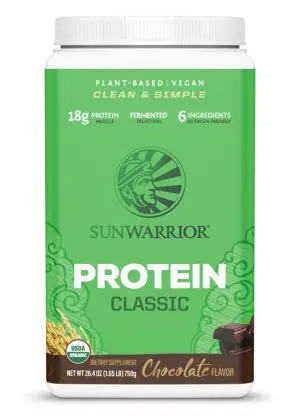 Sunwarrior Classic Protein Chocolate -- plant-based protein, organic ingredients