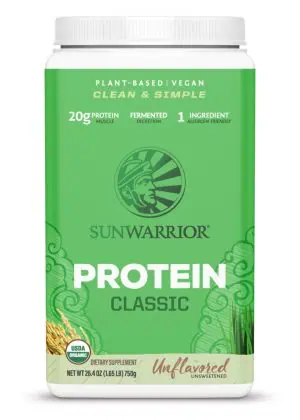 Sunwarrior Classic Protein Natural -- plant-based protein, hypoallergenic protein