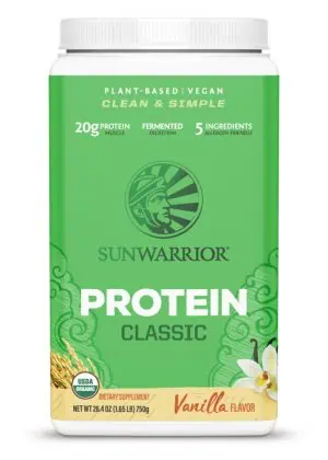 Sunwarrior Classic Protein Vanilla -- plant-based protein, easy digestion
