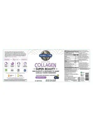 Garden of Life Collagen SuperBeauty — collagen supplement, skin elasticity - Back