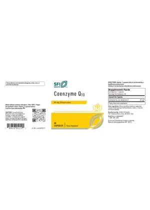 Coenzyme Q10 by SFI Health — Ubiquinone, Vegan Capsules - Back