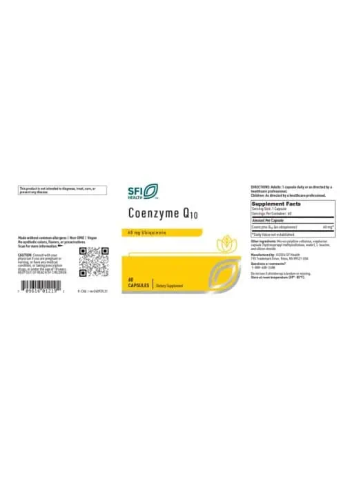 Coenzyme Q10 by SFI Health — Ubiquinone, Vegan Capsules - Back