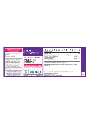 New Chapter Daily Dual Biotic Probiotic + Prebiotic -- gut health, digestive support - Back