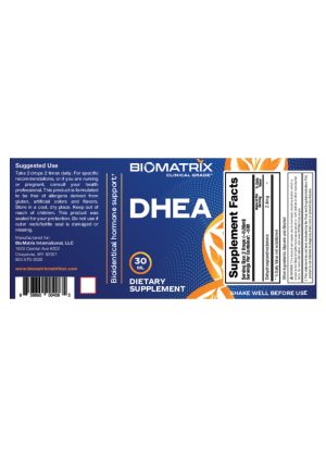 Biomatrix DHEA -- DHEA supplement, hormone support - Back