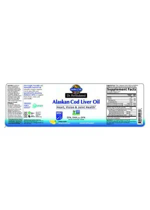 Garden of Life Dr. Formulated Alaskan Cod Liver Oil — omega-3 supplement, heart health - Back