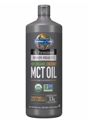 Garden of Life Dr. Formulated Brain Health — Organic Coconut MCT Oil, Fast Fuel for Body & Brain