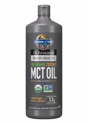 Garden of Life Dr. Formulated Brain Health — Organic Coconut MCT Oil, Fast Fuel for Body & Brain