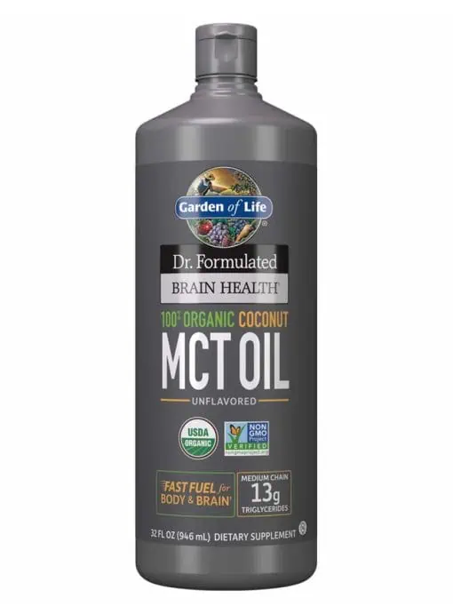 Garden of Life Dr. Formulated Brain Health — Organic Coconut MCT Oil, Fast Fuel for Body & Brain
