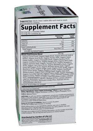 Garden of Life Dr. Formulated ENZYMES Organic Digest+ -- digestive enzymes, organic supplement - Back