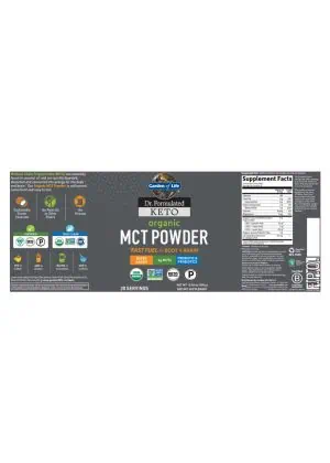 Garden of Life Dr. Formulated Keto Organic MCT Powder -- MCT powder, keto supplement - Back