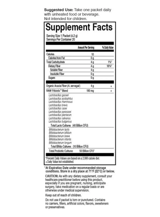 Garden of Life Dr. Formulated PROBIOTICS Fitbiotic -- weight management, probiotics - Back