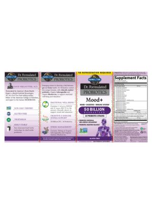 Garden of Life Dr. Formulated PROBIOTICS Mood+ -- probiotics, mood support - Back