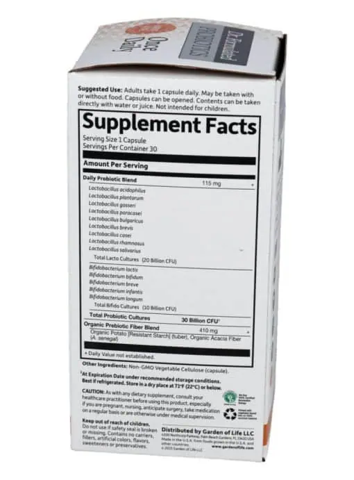 Garden of Life Dr. Formulated Probiotics Once Daily — Probiotic Supplement, Digestive Health - Back