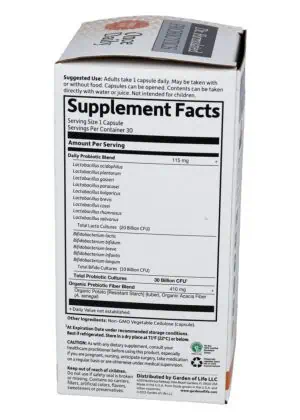 Garden of Life Dr. Formulated Probiotics Once Daily — Probiotic Supplement, Digestive Health - Back