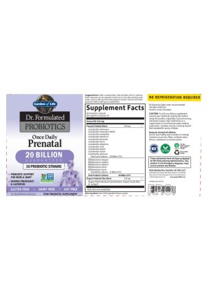 Garden of Life Dr. Formulated Probiotics Prenatal — Probiotic Support for Mom & Baby - Back