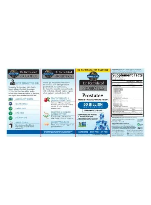 Garden of Life Dr. Formulated Probiotics Prostate+ — prostate health, digestive support - Back