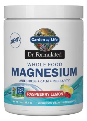 Garden of Life Dr. Formulated Whole Food Magnesium Raspberry-Lemon -- magnesium supplement, probiotic support