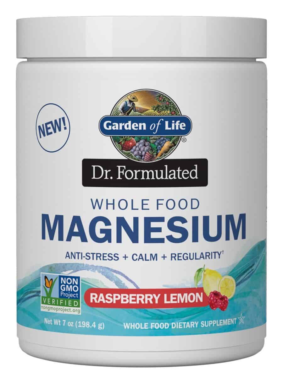 Garden of Life Dr. Formulated Whole Food Magnesium Raspberry-Lemon -- magnesium supplement, probiotic support