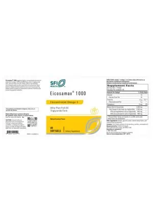 SFI Health Eicosamax 1000 — Omega-3 Supplement, Fish Oil - Back
