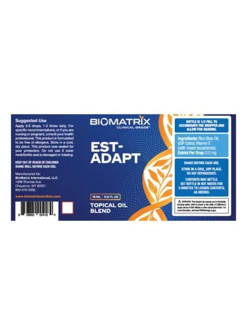Biomatrix Est-Adapt -- estrogen support, menopause relief - Back