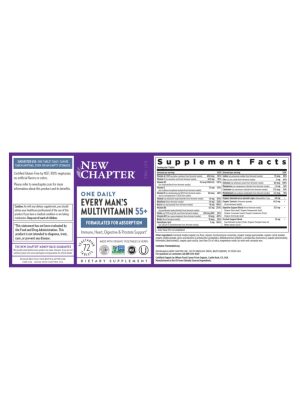 New Chapter Every Man's One Daily 55+ -- multivitamin, fermented nutrients - Back