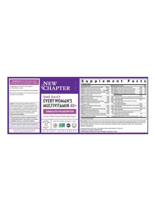 New Chapter Every Woman's One Daily 40+ -- multivitamin for women, energy support - Back