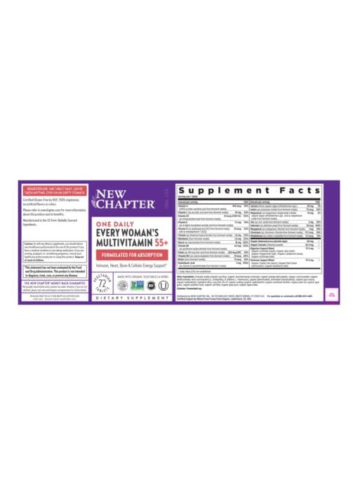 New Chapter Every Woman's One Daily 55+ -- multivitamin for women, daily vitamins - Back