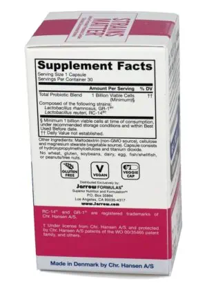 Jarrow Formulas Fem-Dophilus shelf stable 1 Billion Organisiums -- probiotic for women, vaginal health - Back