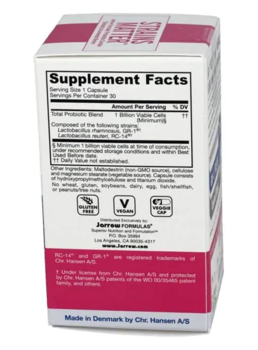 Jarrow Formulas Fem-Dophilus shelf stable 1 Billion Organisiums -- probiotic for women, vaginal health - Back