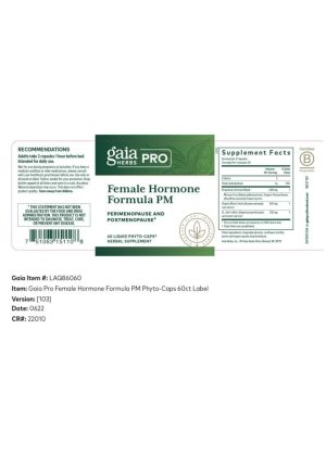 Gaia Herbs Female Hormone Formula PM — Hormonal Balance, Restful Sleep - Back