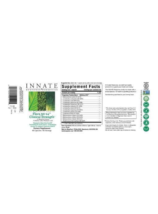 Innate Response Flora 50-14(TM) Clinical Strength -- probiotic supplement, gut health - Back