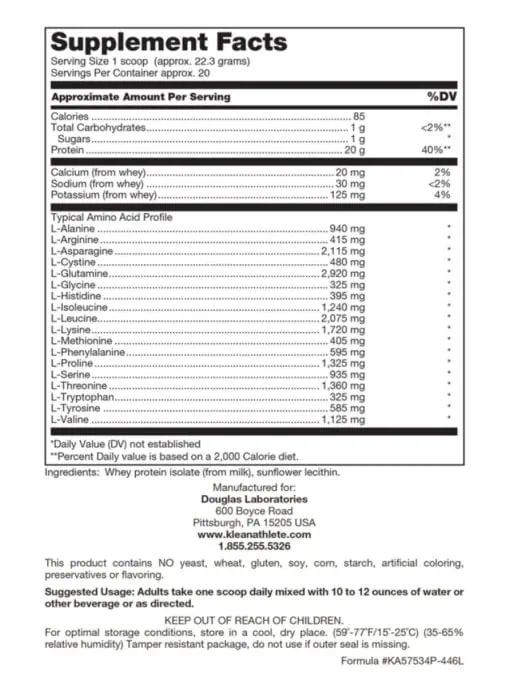 Klean Isolate Whey Protein (unflavored) - Image 3