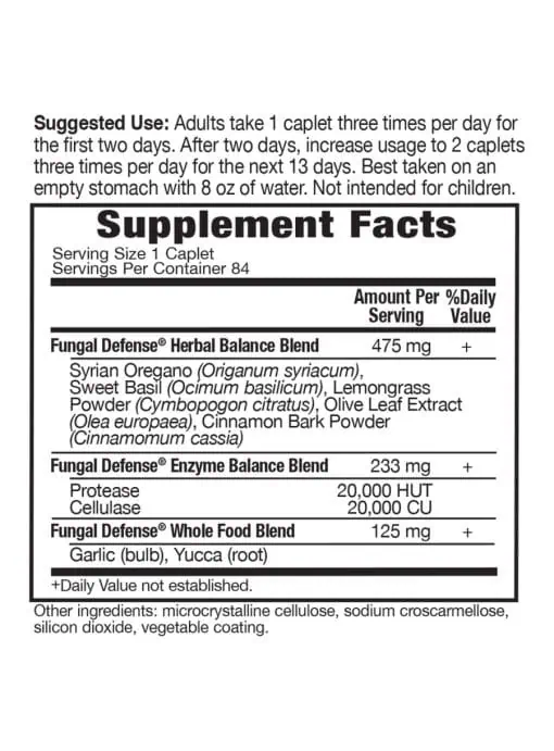 Garden of Life Fungal Defense — Botanical & Enzyme Support - Back