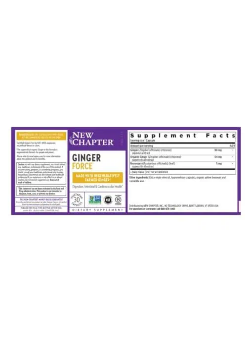 New Chapter Ginger Force(TM) -- ginger supplement, digestive health - Back
