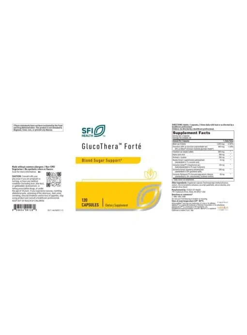 GlucoThera™ Forté by SFI Health — Blood Sugar Support, Dietary Supplement - Back