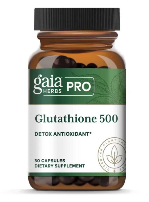 Gaia Herbs Glutathione 500 — Detox Antioxidant, Vegan Supplement