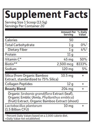 Manufacturer Grass Fed Collagen Beauty — Collagen Peptides, Organic Ingredients - Back
