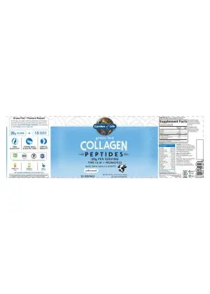 Garden of Life Grass Fed Collagen Peptides — collagen, skin elasticity - Back